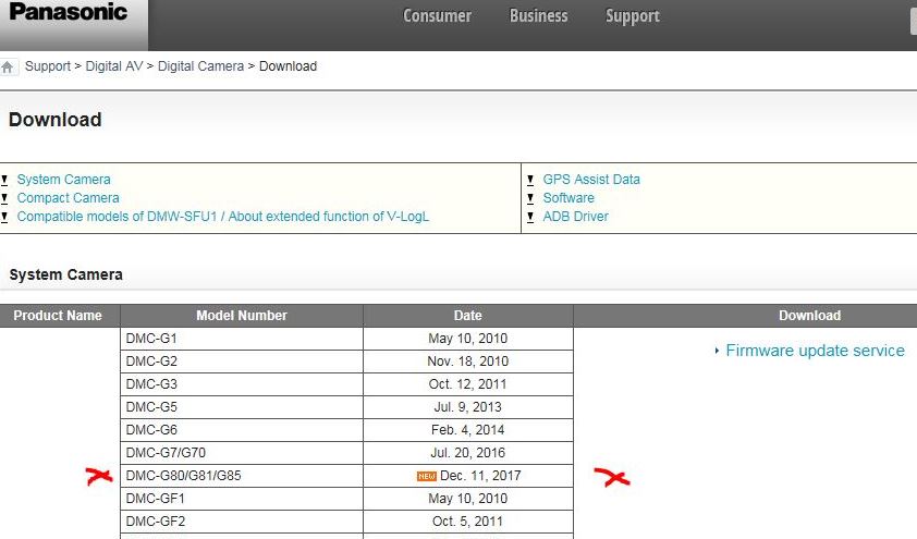 Panasonic Kamera G81 - Firmware-Update.JPG