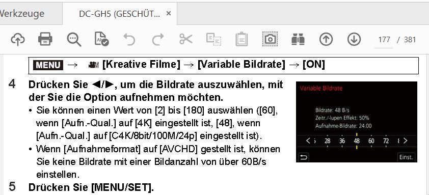 GH5 Menü Kreative Filme   Variable Bildrate    muss OFF sein.JPG