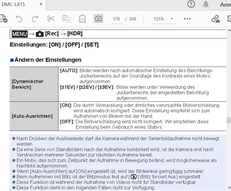 LX15  Rec-Menü  HDR  Voraussetzungen  BA Seite 178.JPG