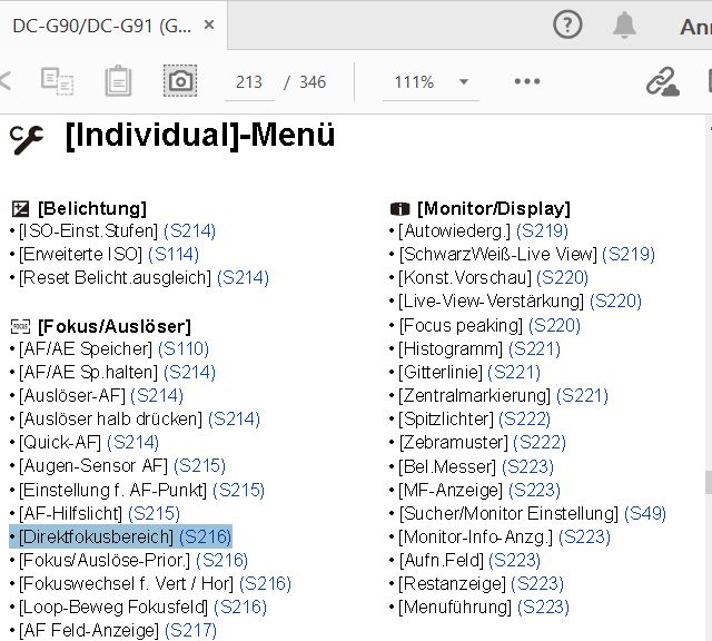 G91 Indiv-Menü  Direktfokusbereich   ON  schalten.JPG